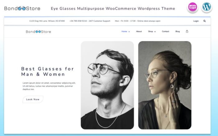 Bond Store - Eye Glasses Multipurpose Shop WooCommerce Wordpress Theme WooCommerce Theme