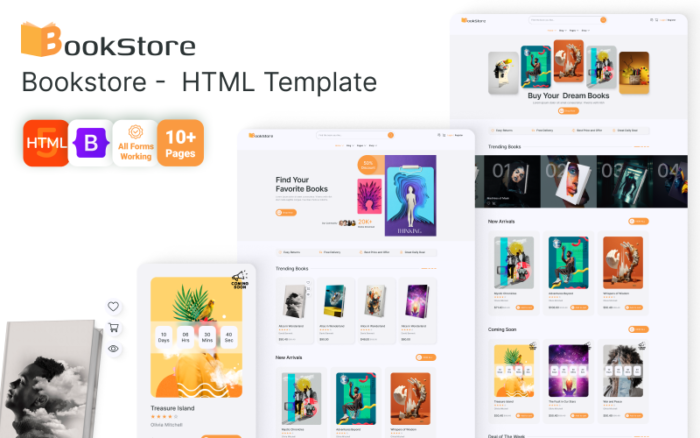 Book Store - Multipurpose Books, E-Books, Novels and Manga HTML5 Website Template