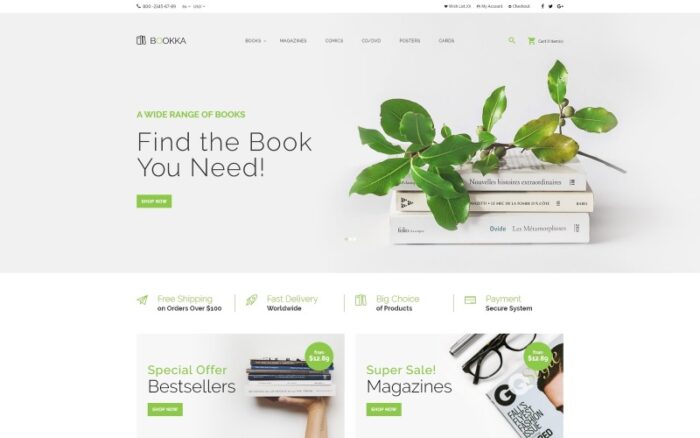 BOOKKA - Books Shop OpenCart Template