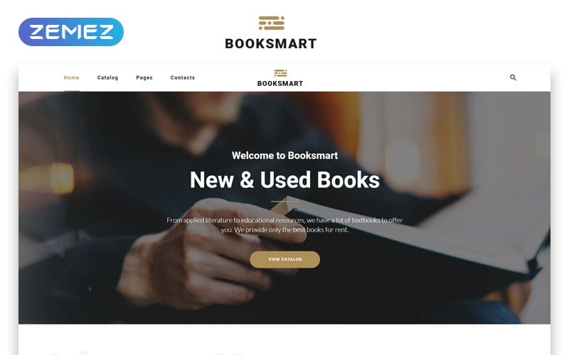 Booksmart - Books for Rent Modern Multipage HTML5 Website Template