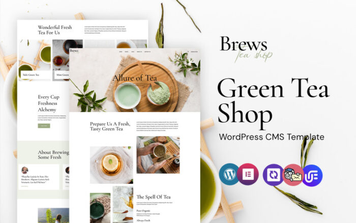 Brews - Green Tea Shop WordPress Elementor Theme WordPress Theme