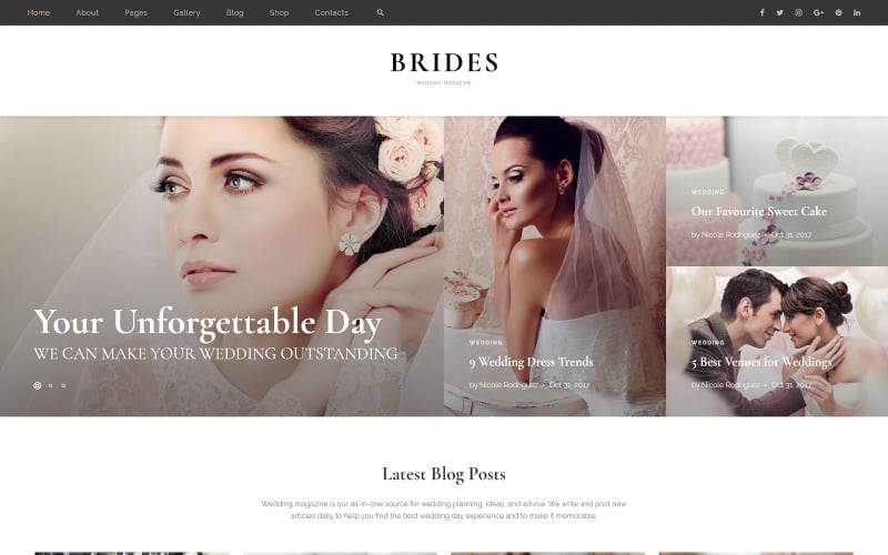 Brides - Wedding Magazine Multipurpose HTML Website Template