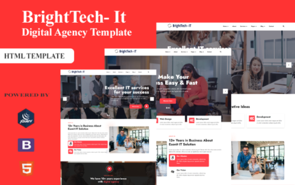 Brighttech IT - Creative Agency HTML Template Website Template