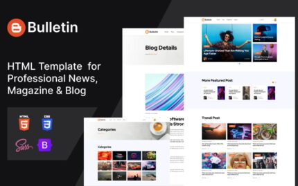 Bulletin - News Magazine Blog HTML Template Website Template