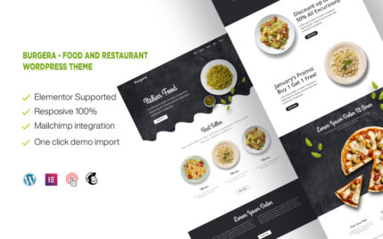 Burgera - Food and Restaurant One Page WordPress Theme