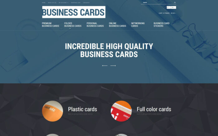 Business Cards Store OpenCart Template