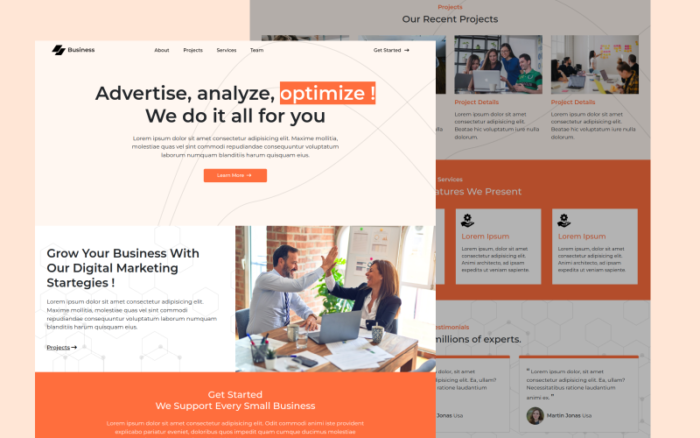 Business Responsive Landing Page Landing Page Template