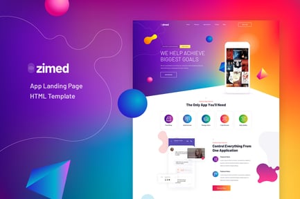 Zimed - App Landing Page HTML Template