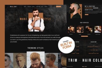 Barbershop & Hair Salon Website Template - Blaxcut