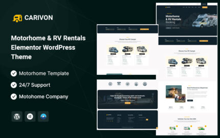 Carivon – Motorhome & Car RV Rentals Elementor WordPress Theme