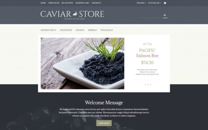 Caviar Store OpenCart Template