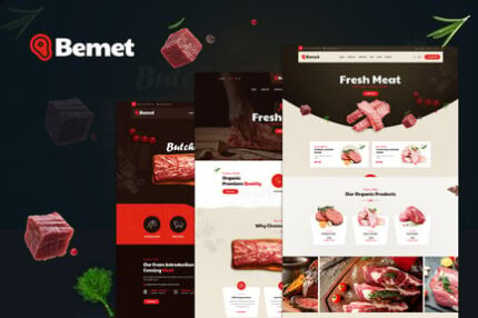 Butcher & Meat Shop Template + RTL