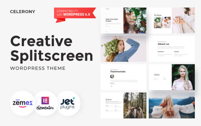 Celerony - Creative Splitscreen WordPress Elementor Theme WordPress Theme