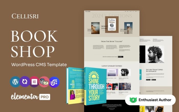 Cellieri - Book Author Multipurpose WordPress Elementor Theme WordPress Theme