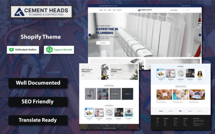 Cement Heads - Plumbing, Construction & Flooring Shopify Sections Theme Shopify Theme