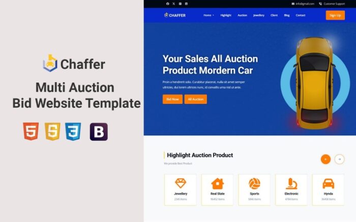 Chaffer - Multi Auction and Bid Html Landing Page Template