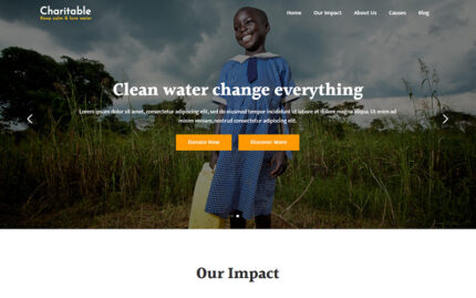 Charitable - Water Crisis Charity Landing Page Template