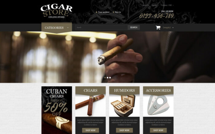 Cigar Smoking Diversion PrestaShop Theme