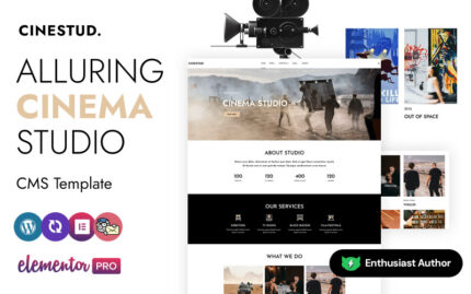 Cinestud - Cinema And Movie WordPress Elementor CMS Theme WordPress Theme