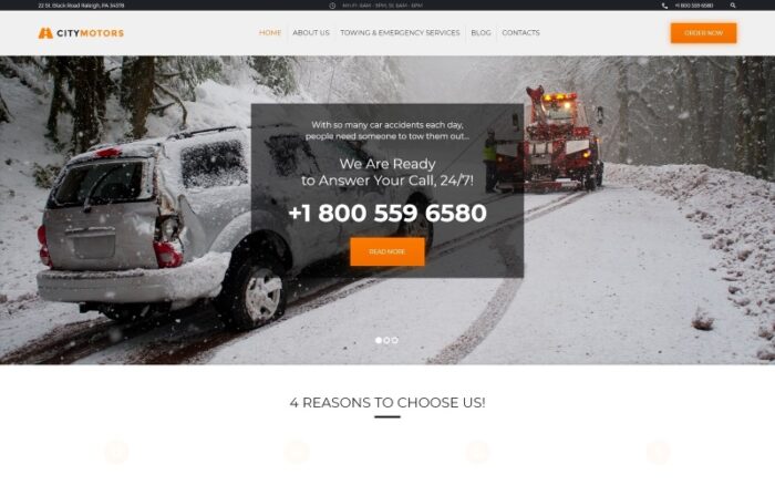 CityMotors - Auto Towing Company WordPress Theme