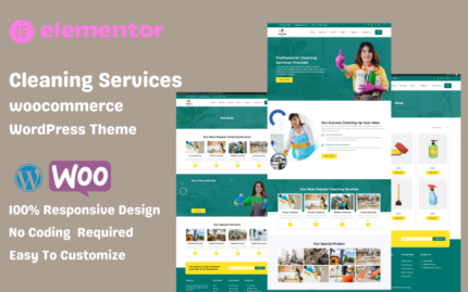 Cleaning Services WooCommerce Elementor WordPress Theme WooCommerce Theme