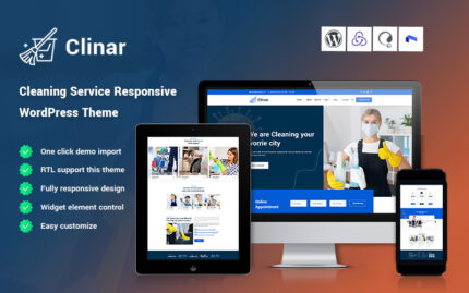 Clinar - Maintenance and Cleaning Service Responsive WordPress Theme