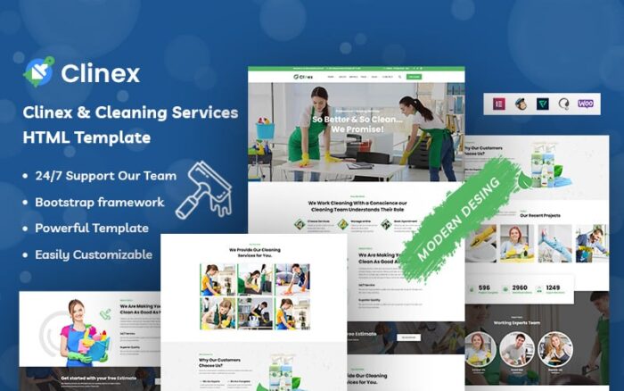 Clinex – Cleaning Services Responsive Website Template