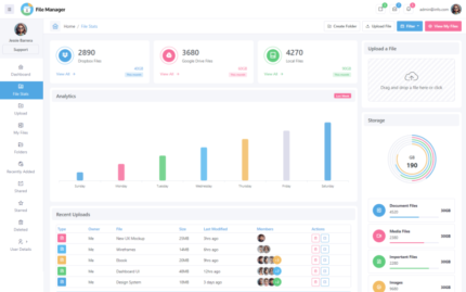 Cloud File Manager Admin Dashboard Template Admin Template