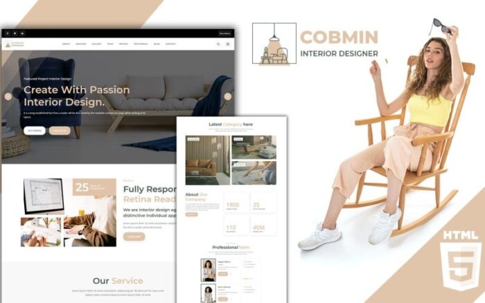 Cobmin Architecture For Interior Designer Landing Page Template