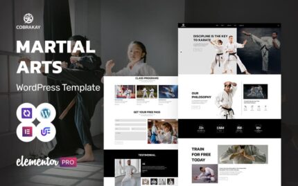 Cobra Kay - Martial Arts School And Training WordPress Elementor Theme WordPress Theme