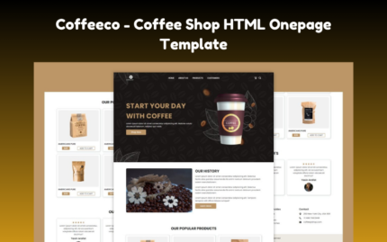 Coffeeco – Coffe Shop HTML Onepage Template Website Template