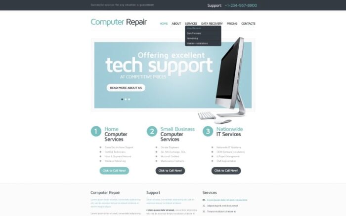 Computer Repair Responsive Website Template