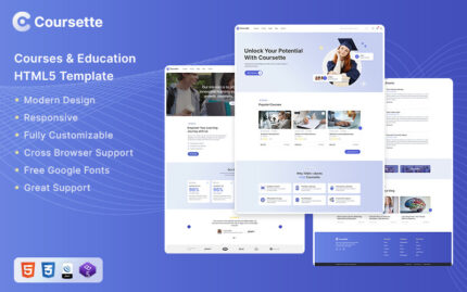 Coursette - Courses & Education HTML Template Website Template