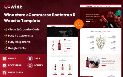 Cowine Store eCommerce Bootstrap 5 Website Template