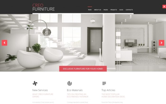 Creo Furniture - Furniture Multipage Creative Joomla Template