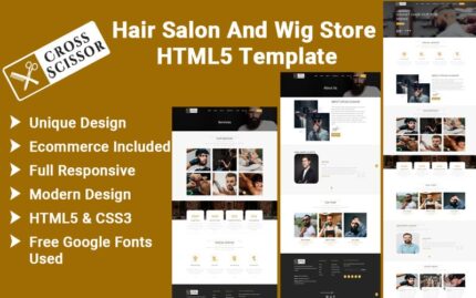 Cross Scissor - Hair Salon And Wig Store HTML5 Template Website Template