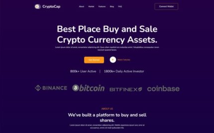 CryptoCap - Cryptocurrency Landing Page Template