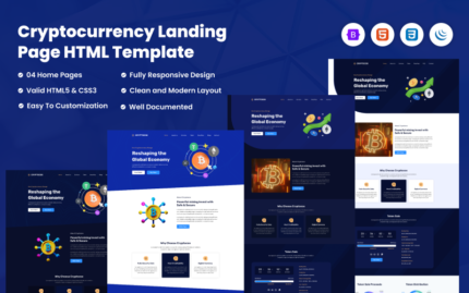 Cryptocox - Cryptocurrency HTML Landing Page Template