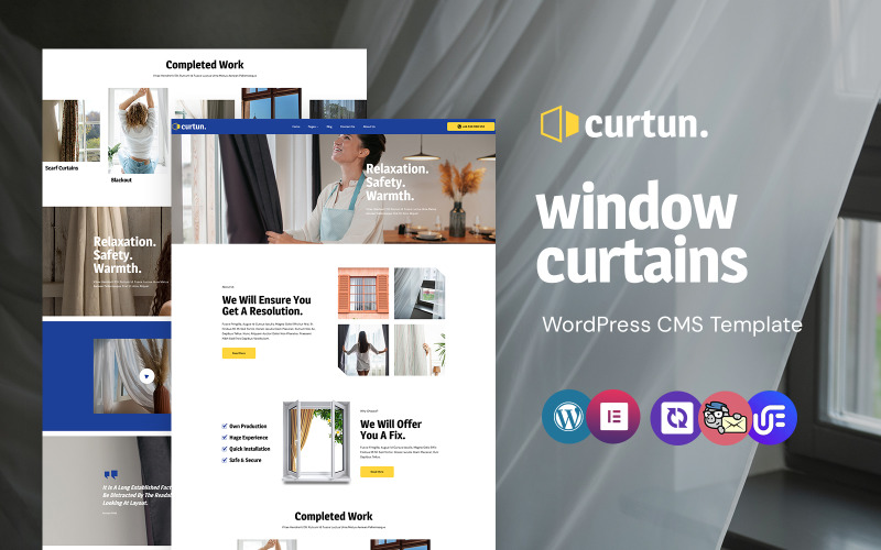 Curtun - Window Curtains WordPress Elementor Theme WordPress Theme