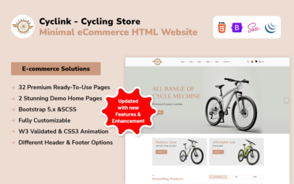 Cyclink - Cycling Store Minimal eCommerce HTML Website Website Template