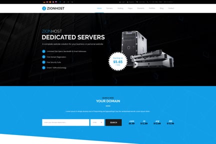 ZionHost - Web Hosting, Responsive HTML5 Template