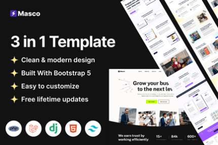 Masco Multipurpose Django 5, Laravel, PHP Template