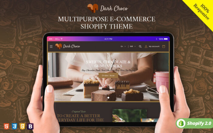 Dark Choco Cake - Choclate Bakery Coffee Shopify Theme