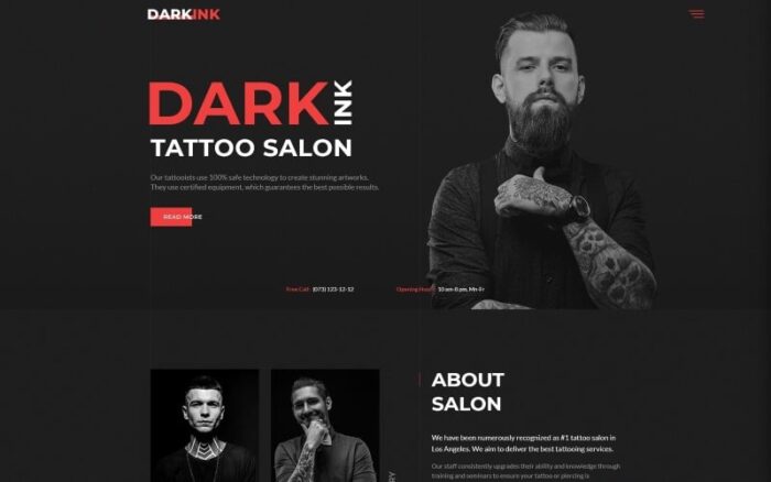 DarkInk - Tattoo Salon Multipage HTML5 Website Template