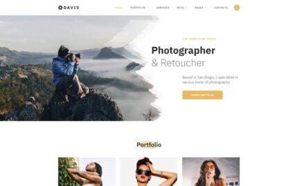 Davis - Photographer Portfolio Multipage HTML5 Website Template