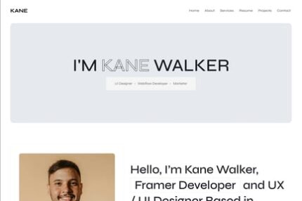 Kane - Personal Portfolio React Template