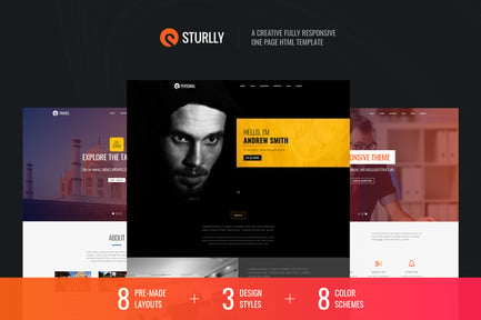 Sturlly Responsive One Page Multipurpose Template