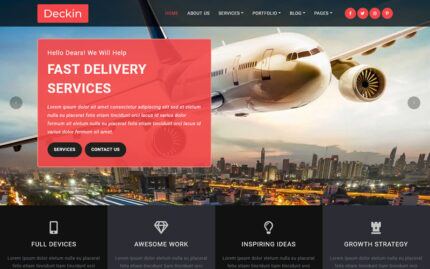 Deckin - Logistics and Transportation HTML5 Template Website Template