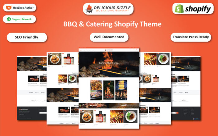 Delicious Sizzle - BBQ Grilled & Catering Multipurpose Shopify Sections Theme Shopify Theme