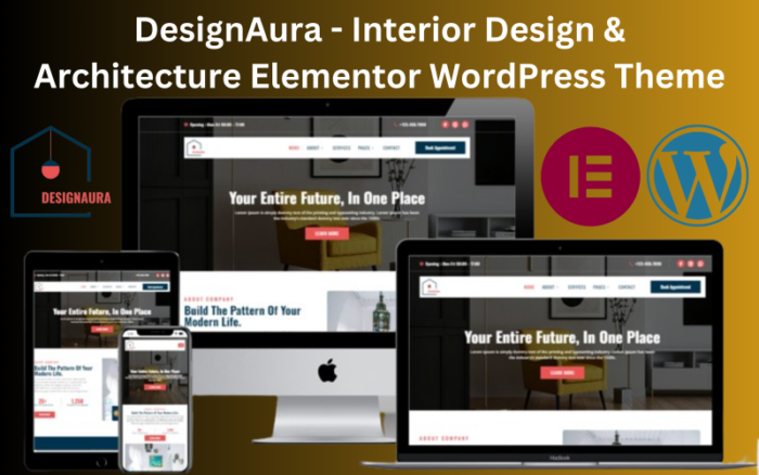 DesignAura - Interior Design & Architecture Elementor WordPress Theme